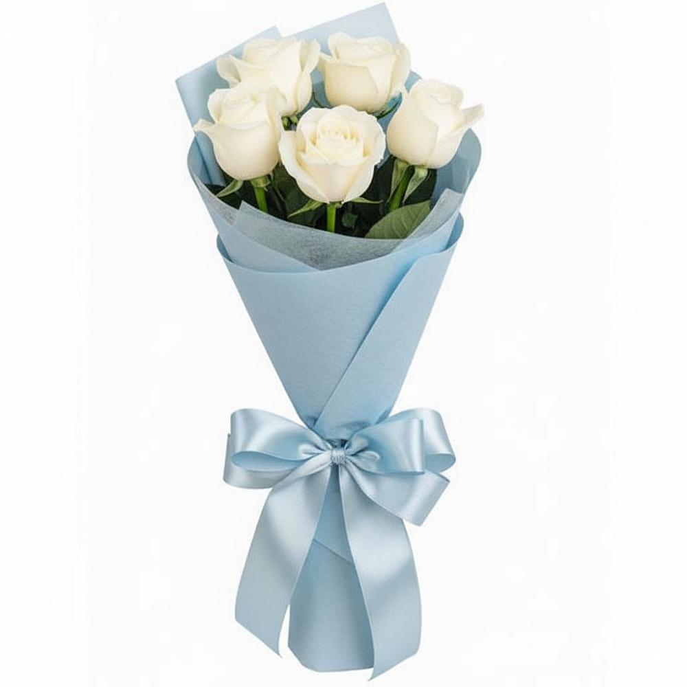 Букет 5 Белых роз Проуд во Всеволодо-Вильве