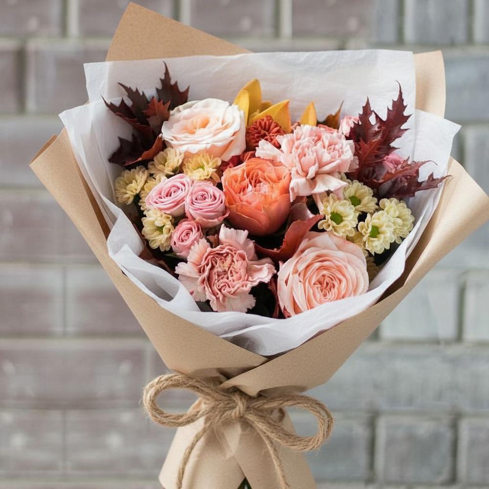 Букет цветов из: Гвоздики, Хризантемы и Розы во Всеволодо-Вильве