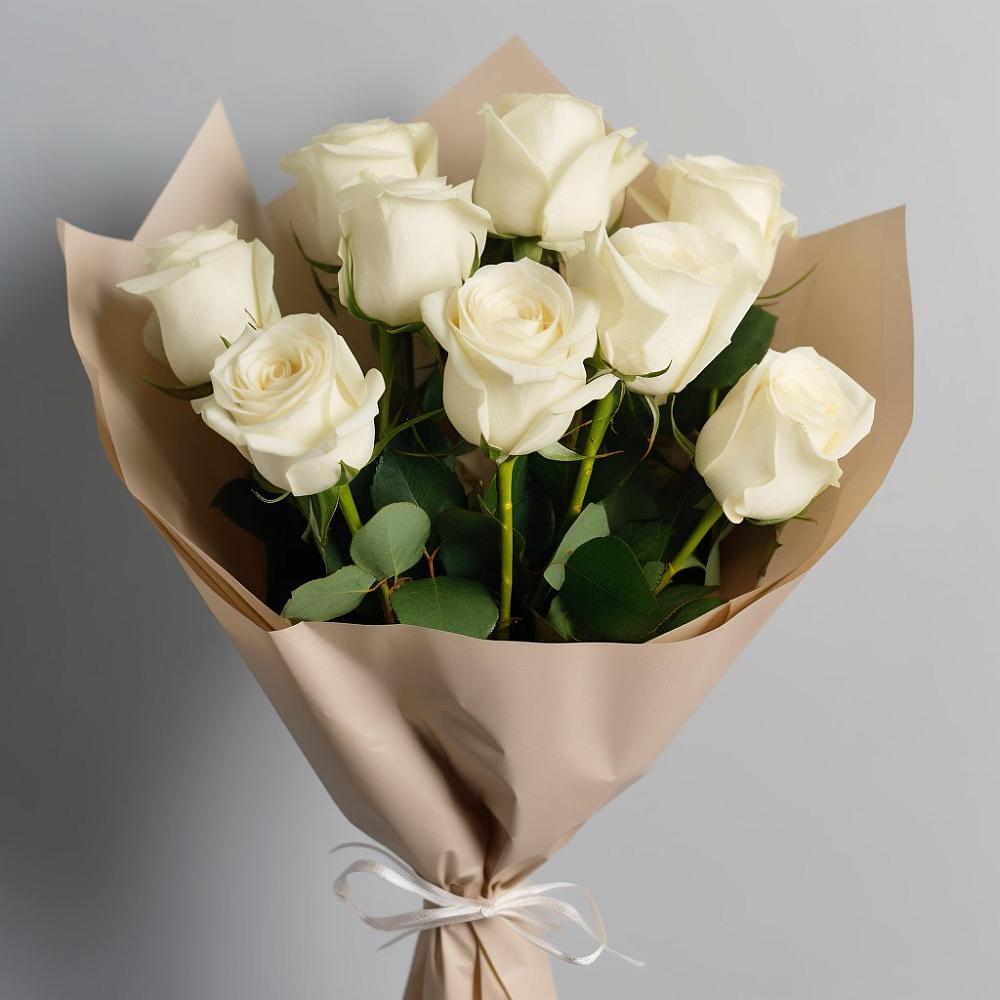 Букет 9 Белых роз Эдлесс Лав во Всеволодо-Вильве