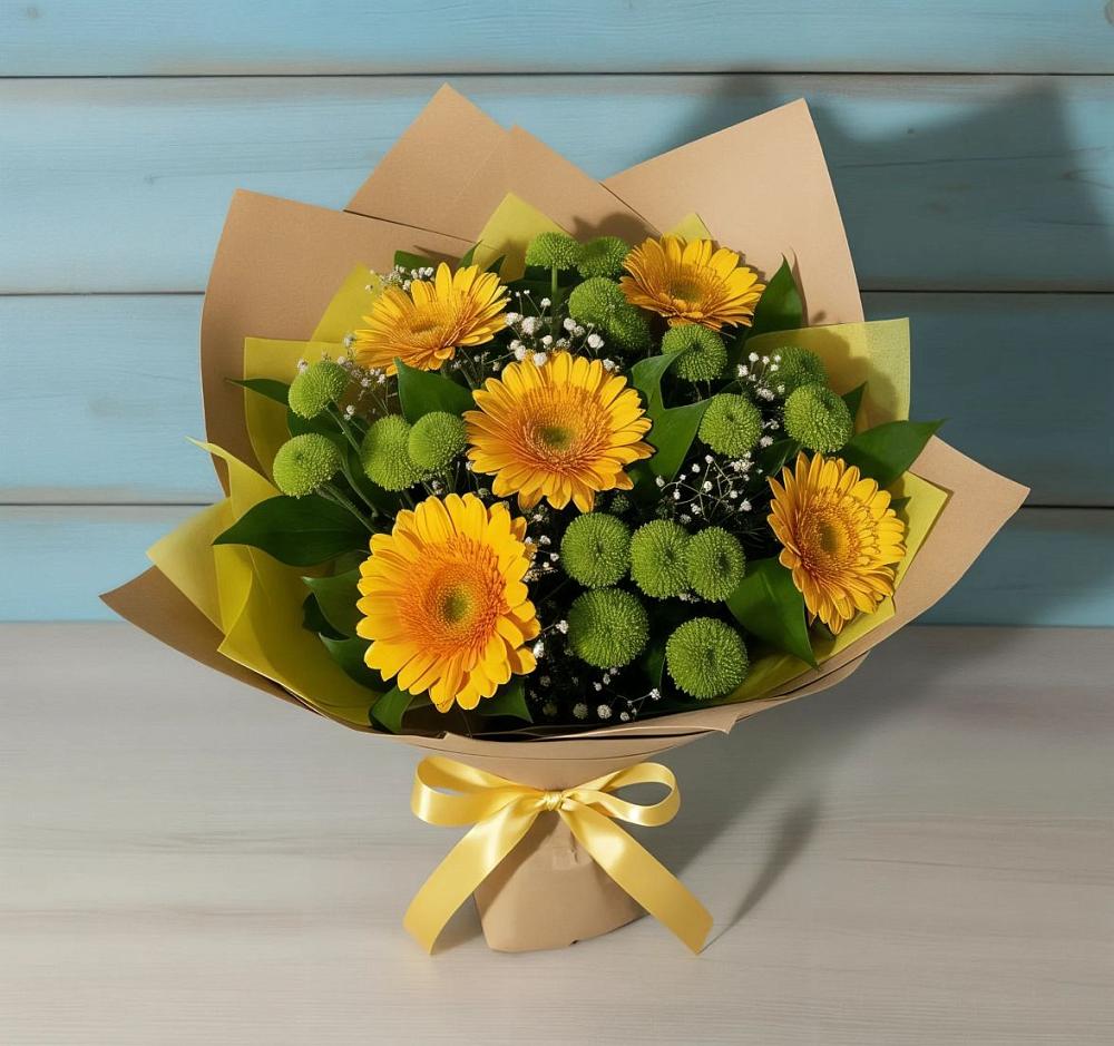 Букет цветов из: Герберы и Хризантемы во Всеволодо-Вильве