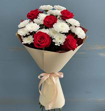 Букет цветов из:  Розы и Хризантемы #REPLACE_PRED# Всеволодо-Вильве