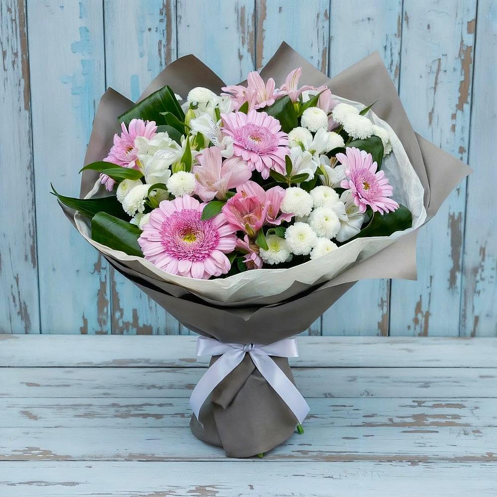 Букет цветов из: Герберы, Альстромерии и Хризантемы во Всеволодо-Вильве