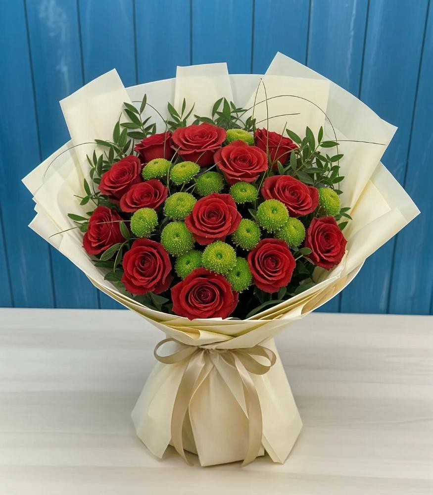 Букет цветов из: Розы и Хризантемы во Всеволодо-Вильве