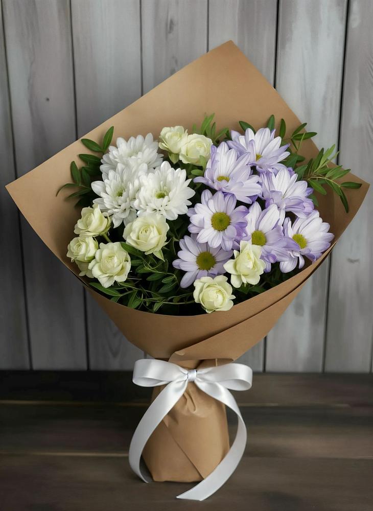 Букет цветов из: Хризантемы и Розы во Всеволодо-Вильве